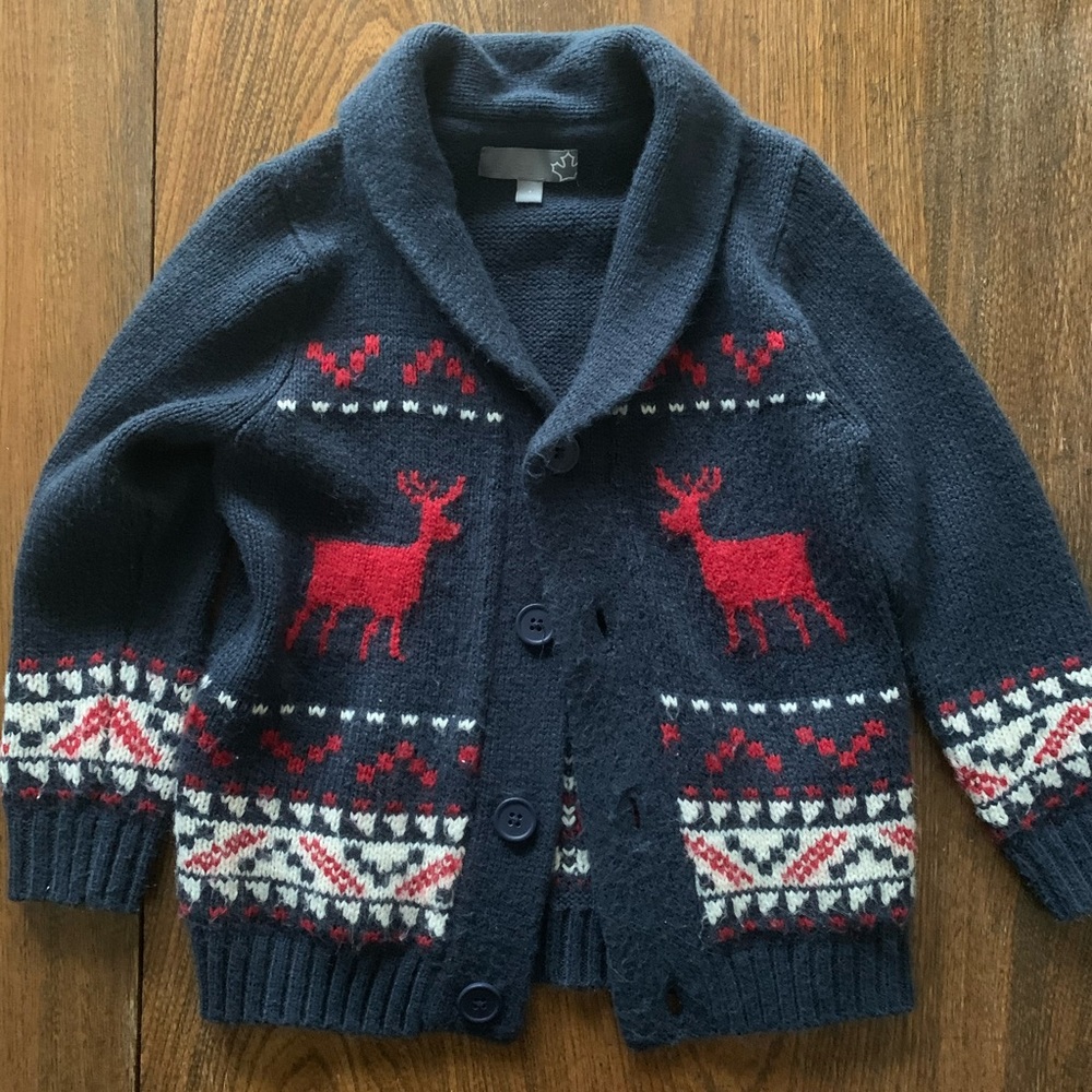 Boys Navy Winter Cardigan